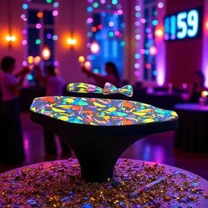 FABIAN COUTURE MENS MULTI COLOR CUMMERBUND AND BOW TIE SET.